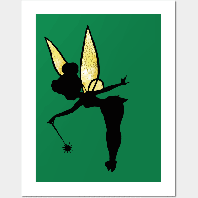 Tinkerbell Sparkling Wings Wall Art by magicmirror